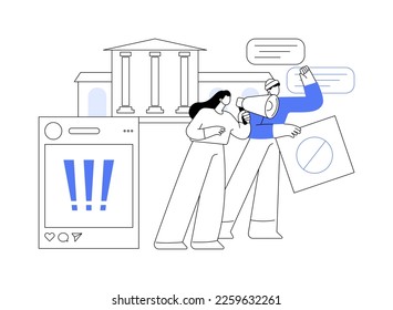 Student activism abstract concept vector illustration. Campus activism, political and environmental change, economic and social movement, student group, social media posting abstract metaphor.