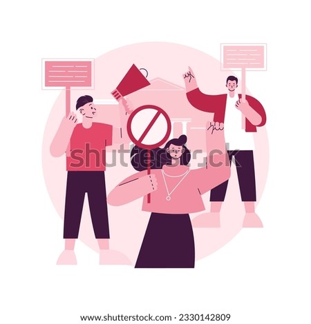 Student activism abstract concept vector illustration. Campus activism, political and environmental change, economic and social movement, student group, social media posting abstract metaphor.