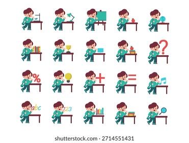 Student Activities Illustration Icon Set