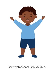 student afro american vector isolated