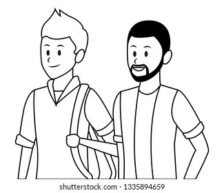 student and afroamerican man