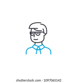 Student age linear icon concept. Student age line vector sign, symbol, illustration.