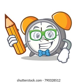 Student alarm clock character cartoon