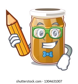 Student almond butter on a cartoon table