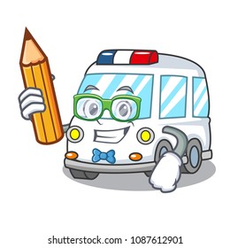 Student ambulance character cartoon style