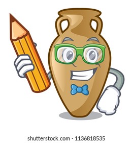 Student amphora character cartoon style