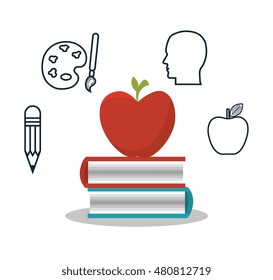 student apple book school set design