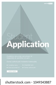 Student Application Page Layout with Bullet Points and Apply Now Button