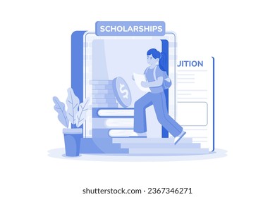 Student applies for scholarships to pay tuition.