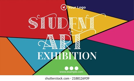 Student Art Exhibition Landscape Banner Template. 