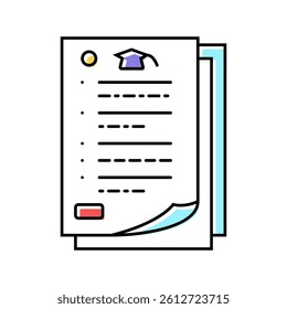 student assessment primary school color icon vector. student assessment primary school sign. isolated symbol illustration