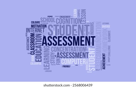 Student Assessment word cloud template. Student Assessment concept vector tagcloud background.
