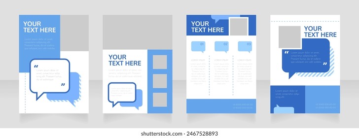 Student assistance blank brochure layout design. Project info. Vertical poster template set with empty copy space for text. Premade corporate reports collection. Editable flyer paper pages