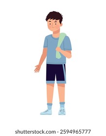 Student Athlete with Towel for Training