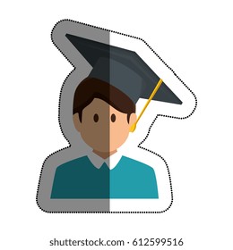student avatar with graduation hat isolated icon