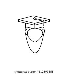student avatar with graduation hat isolated icon