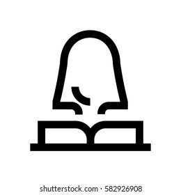 Student avatar mini line, icon, background and graphic. The icon is black and white, linear  flat, vector, pixel perfect, minimal, suitable for web and print. 