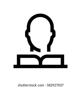Student avatar mini line, icon, background and graphic. The icon is black and white, linear  flat, vector, pixel perfect, minimal, suitable for web and print. 