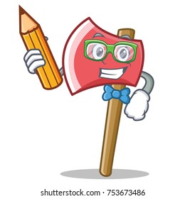 Student axe character cartoon style vector illustration