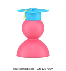 Student bachelor personal academic education graduation degree knowledge achievement 3d icon realistic vector illustration. School university college studying learning course career scholarship