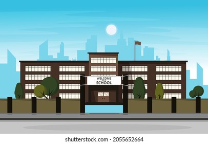 Student Back to School Building Study Education Vector Illustration