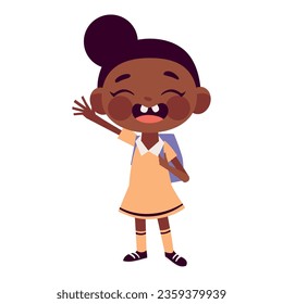 icono de saludo de estudiante de vuelta a la escuela aislado