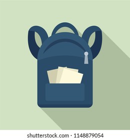 Student backpack icon. Flat illustration of student backpack vector icon for web design