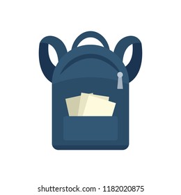 Student backpack icon. Flat illustration of student backpack vector icon for web design