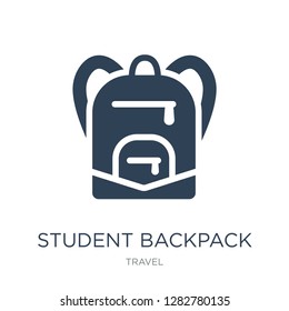 student backpack icon vector on white background, student backpack trendy filled icons from Travel collection, student backpack vector illustration