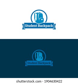 Student Backpack Logo and Icon. Vector Illustration. A logo featuring a student's backpack.