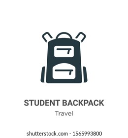 Student backpack vector icon on white background. Flat vector student backpack icon symbol sign from modern travel collection for mobile concept and web apps design.