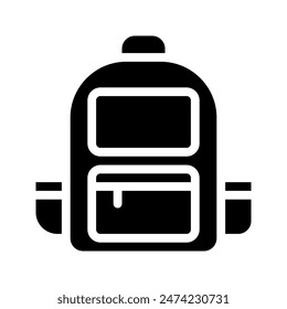 student bag, backpack icon. with a soild style. Suitable for use on websites, UI and mobile apps.