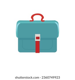 Icono plano de bolso de estudiante, imagen clip de maletín de estudiante, ilustración vectorial de diseño plano