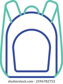 student bag outline dual color vector illustration icon design