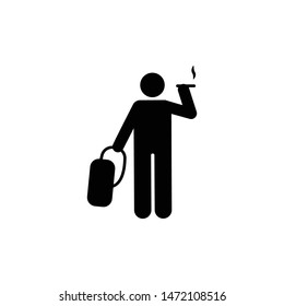 Student bag smoke walk icon. Element of back to school illustration icon. Signs and symbol collection icon for websites, web design, mobile app, UI, UX on white background