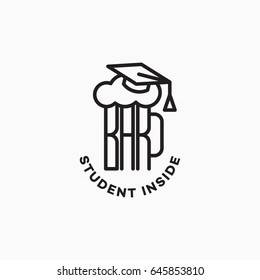 Student bar logo template design. Vector illustration.