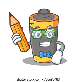 Student battery character cartoon style