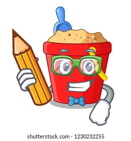Student beach bucket shape the fun character