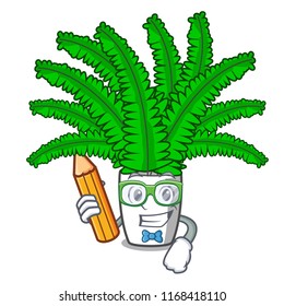 Student beautiful cartoon ferns in green foliage