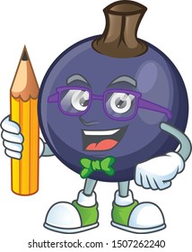 Student blackcurrant fruit of cartoon character shape.