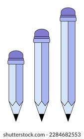 Student Blue Pencil Sticker Illustration
