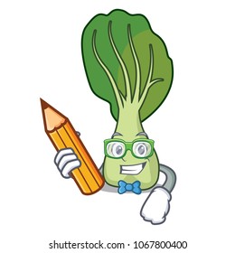 Student bok choy character cartoon