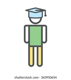 Student Bold Icon Illustration