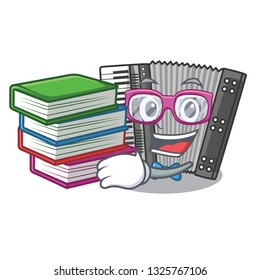 Student with book accordion isolated with in the character