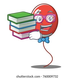 Student with book balloon character cartoon style