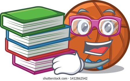 Student with book basket ball in a cartoon chair