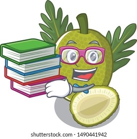 Student with book breadfruit isolated with in the mascot