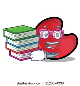 Student with book candy moon mascot cartoon