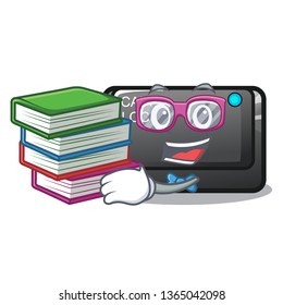 Student with book capslock button isolated with the cartoon