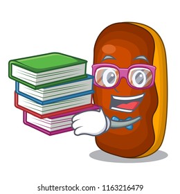 Student with book cartoon cake eclair decorated butter chocolate
